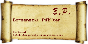 Borsenszky Péter névjegykártya